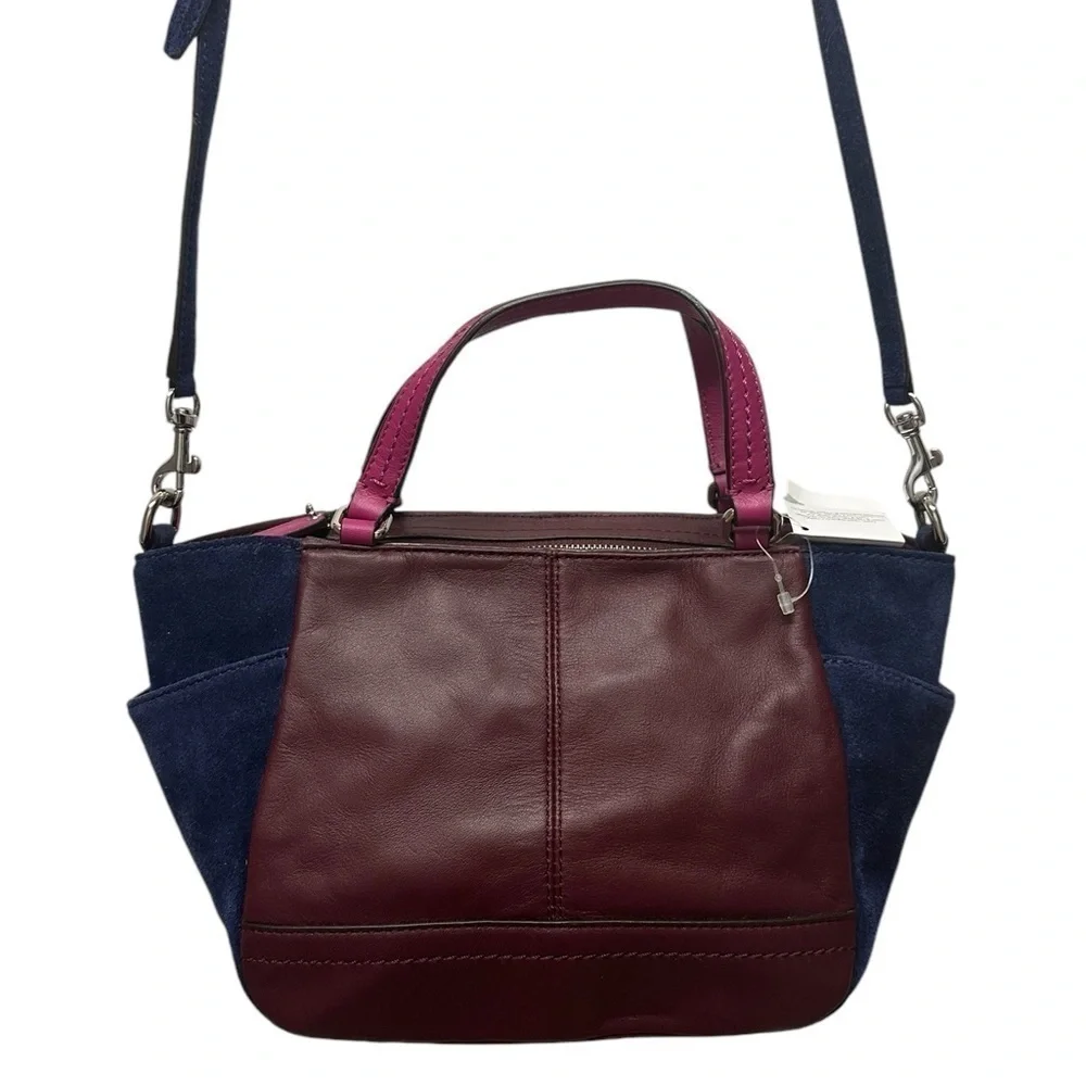 Coach Park Mini Leather Suede Satchel Color Block Quilted #F49865 New With Tags - Picture 3 of 16